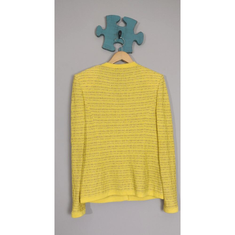 St. John Collection Multicolor Yellow Button Front Cardigan Sweater Size 12 - Picture 12 of 16